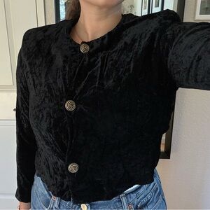 Vintage Christine David crushed velvet cropped sweater